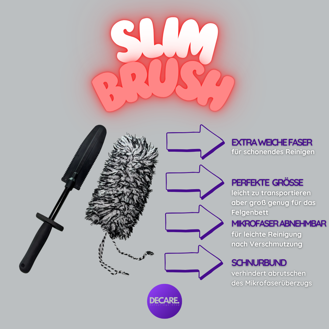 SlimBrush – Flache Mikrofaser-Felgenbürste - DECARE.