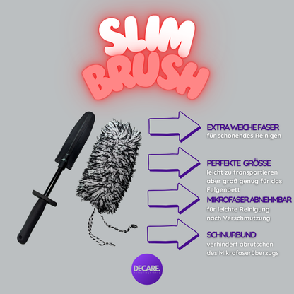SlimBrush – Flache Mikrofaser-Felgenbürste - DECARE.