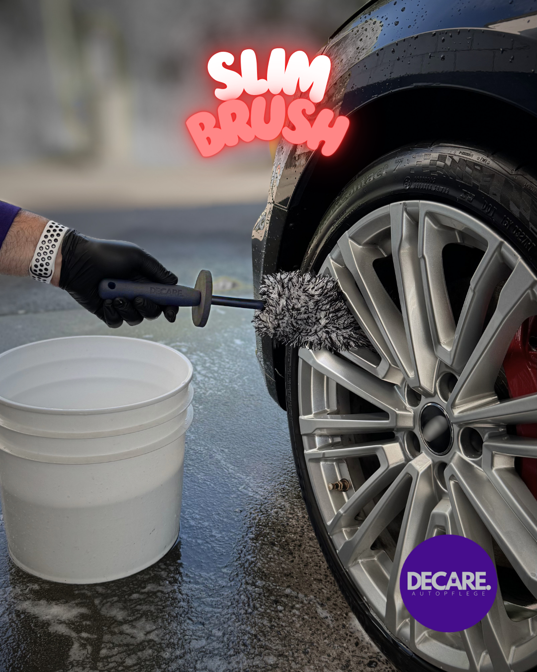 SlimBrush – Flache Mikrofaser-Felgenbürste - DECARE.