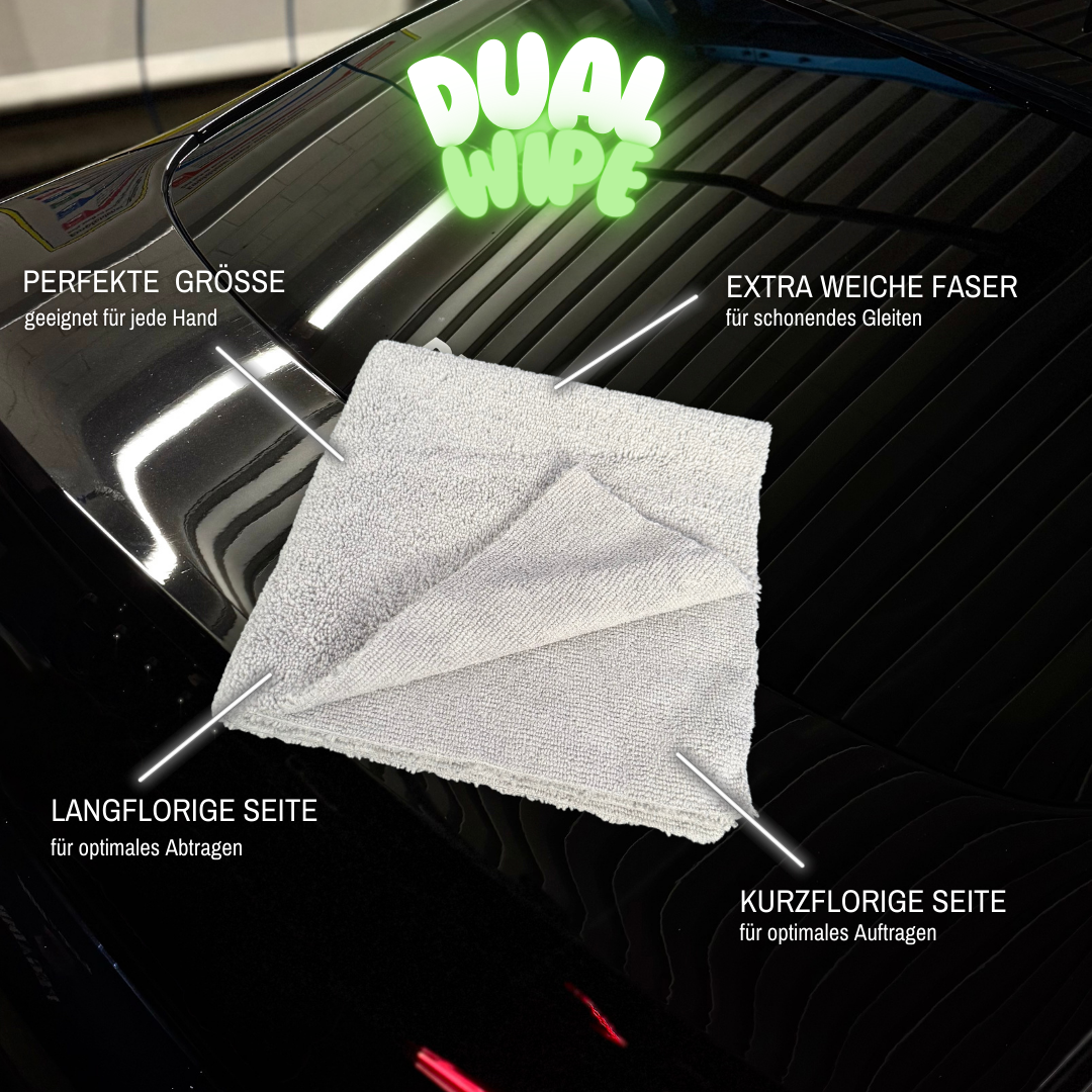 Decare DualWipe Allrounder Mikrofasertuch – kurz- und langflorige Seite für Innenraum und Lackpflege