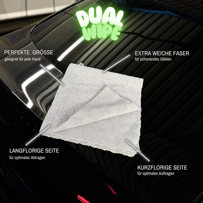 Decare DualWipe Allrounder Mikrofasertuch – kurz- und langflorige Seite für Innenraum und Lackpflege